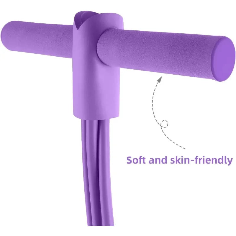 4/6-Level Resistance Band Tensioner with Non-Slip Handles - Home Fitness Equipment for Abdominal Muscle Training Yoga Abdominal